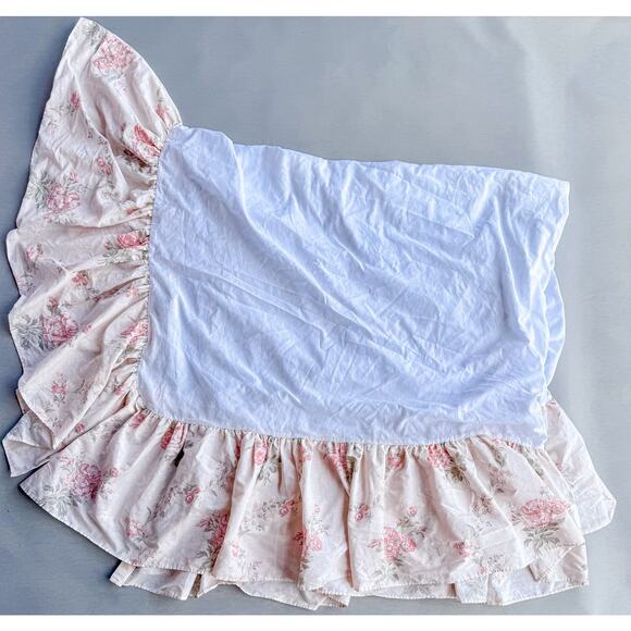 Vintage Laura Ashley Queen Dust Ruffle Floral Bed Skirt Cottage Core Romantic - Picture 1 of 5